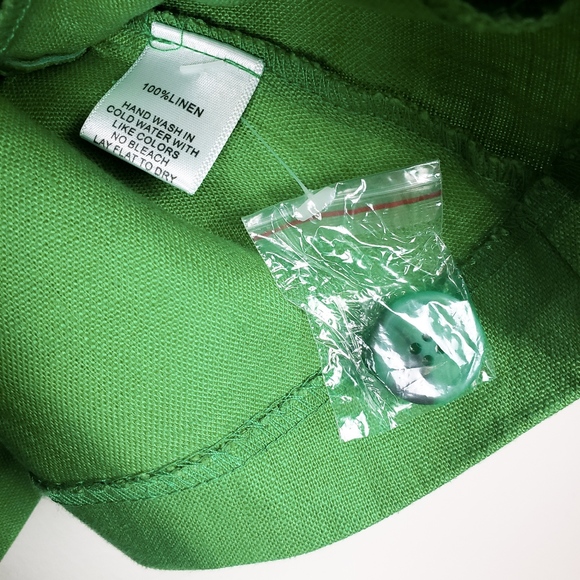 Olivia Moon • 100% Linen Bright Green Blazer - Picture 8 of 8